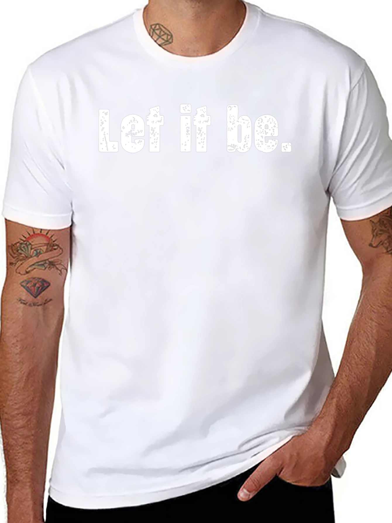 Camiseta Negra Let it be para Hombre