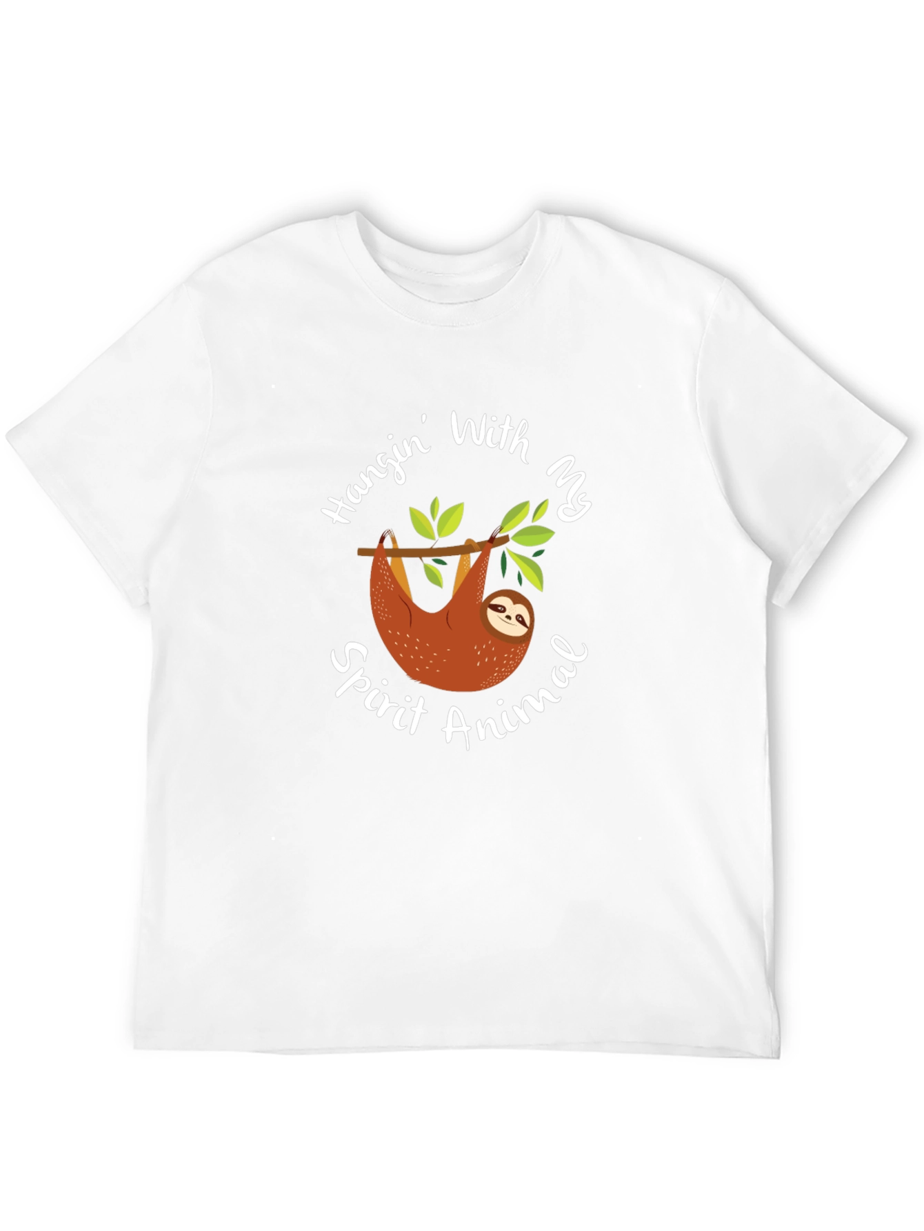Camiseta Negra con Diseño de Perezoso Spirit Animal