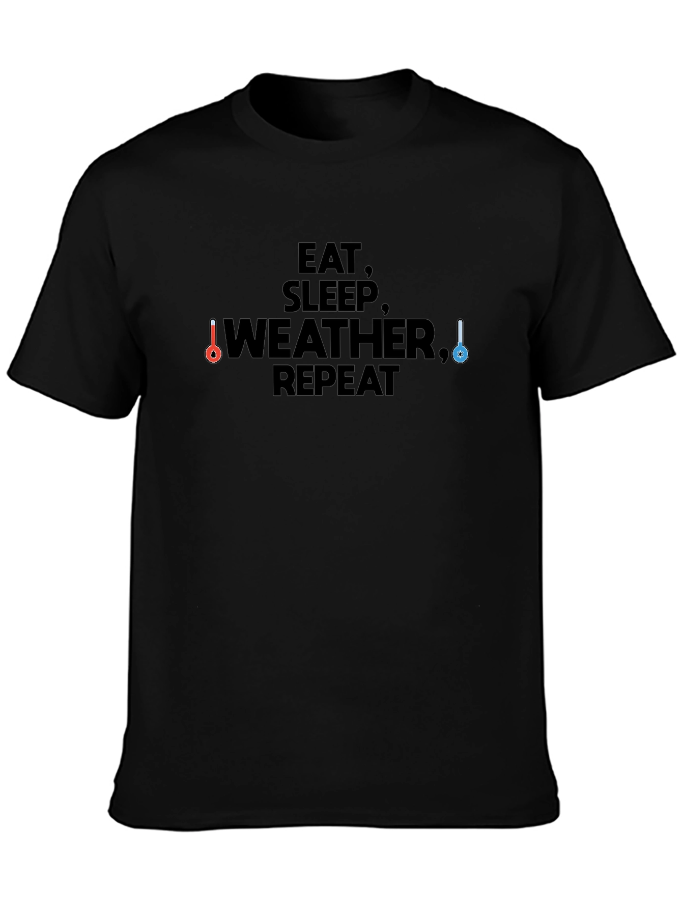 Camiseta Negra Eat Sleep Weather Repeat
