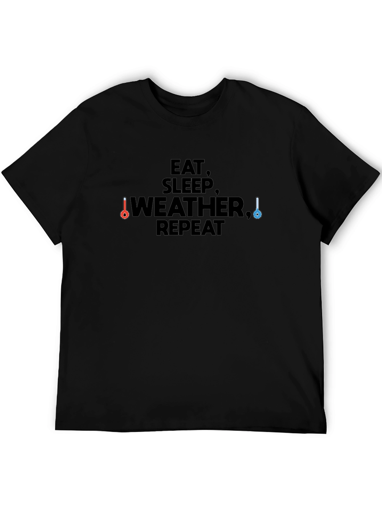 Camiseta Negra Eat Sleep Weather Repeat