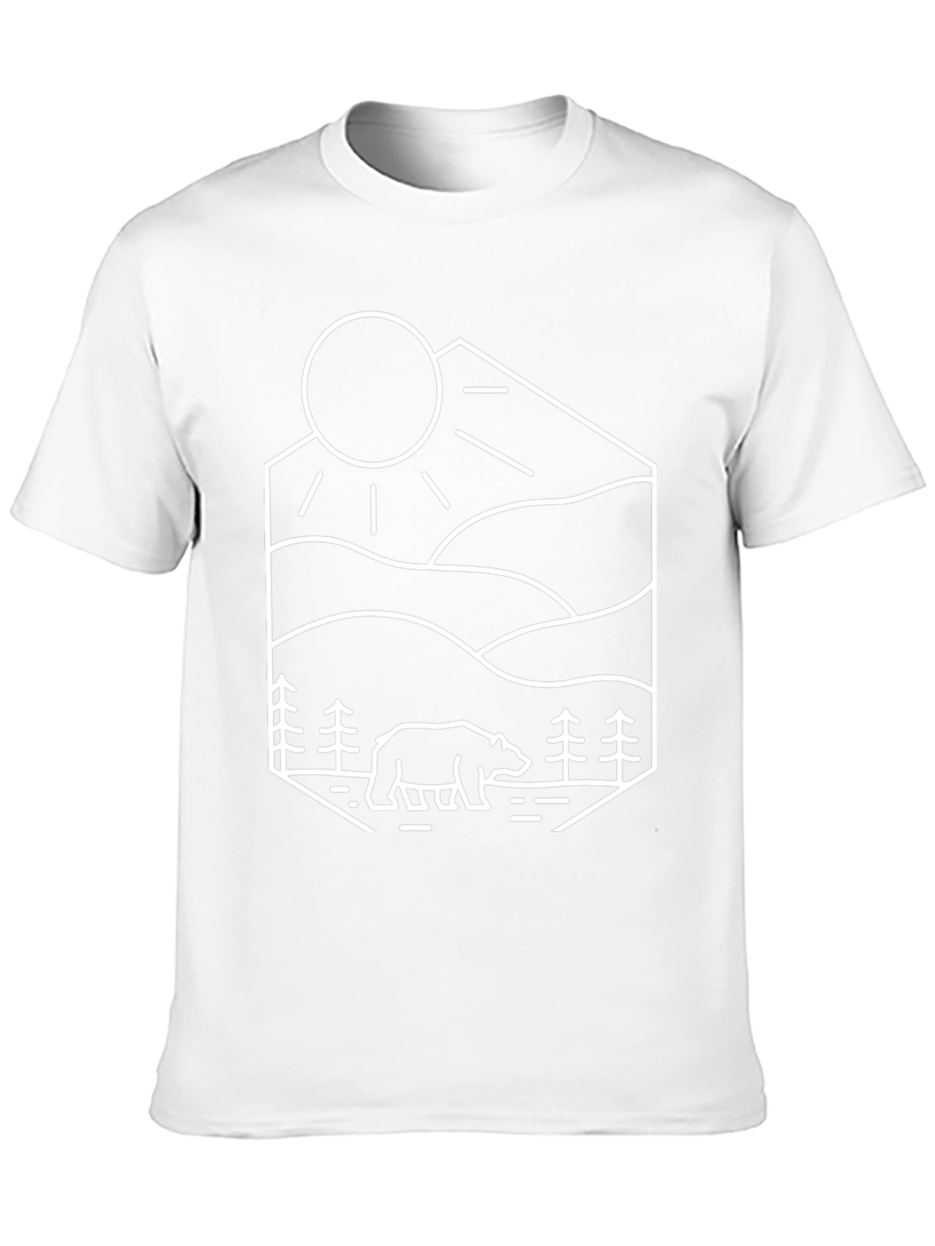 Camiseta Negra Diseño Oso Montaña