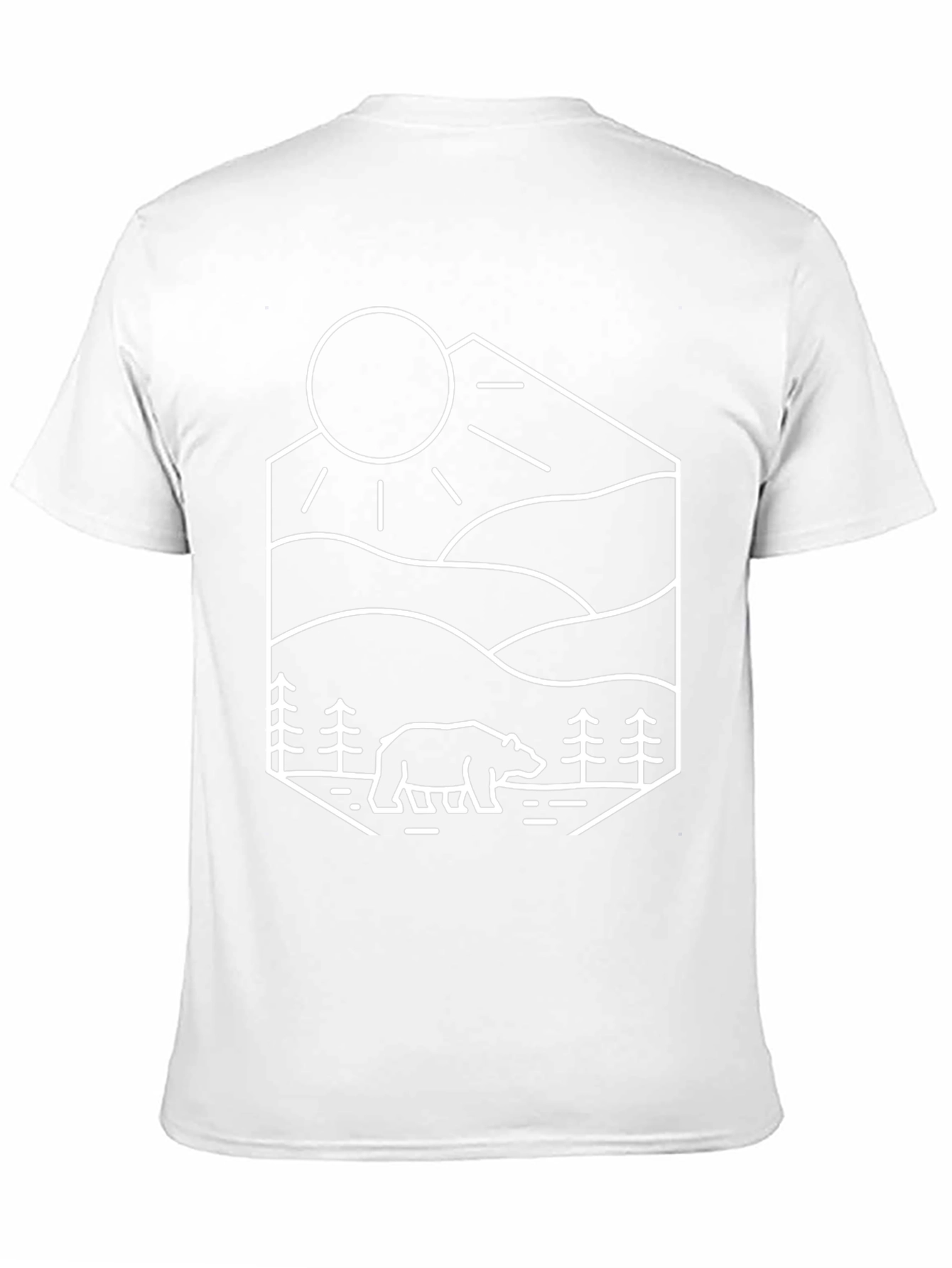 Camiseta Negra Diseño Oso Montaña