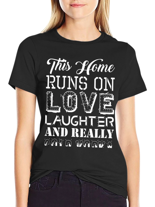 Camiseta con estampado de hogar y amor