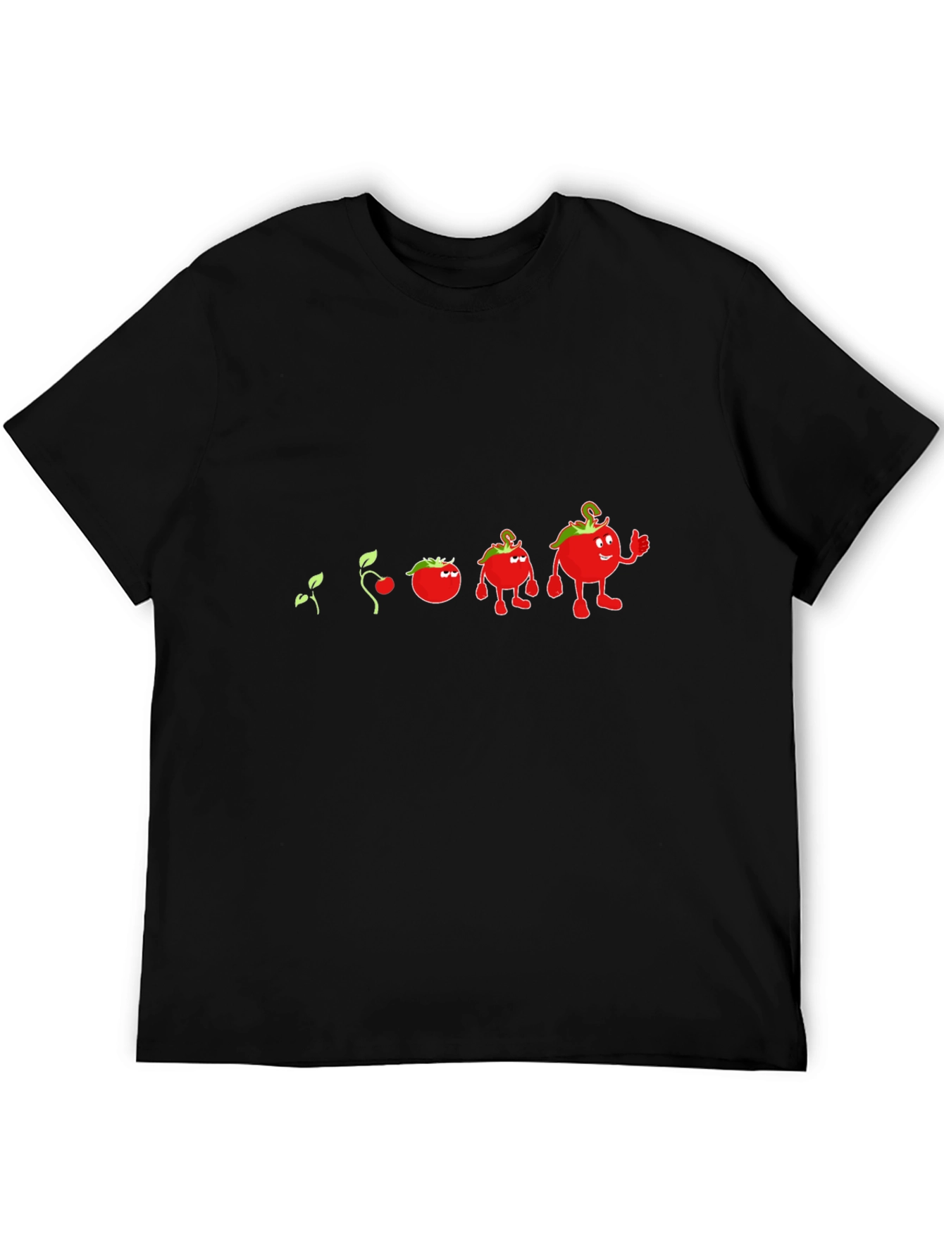 Camiseta Negra Evolución del Tomate