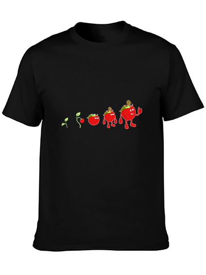 Camiseta Negra Evolución del Tomate