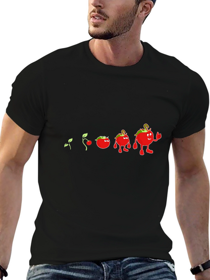 Camiseta Negra Evolución del Tomate