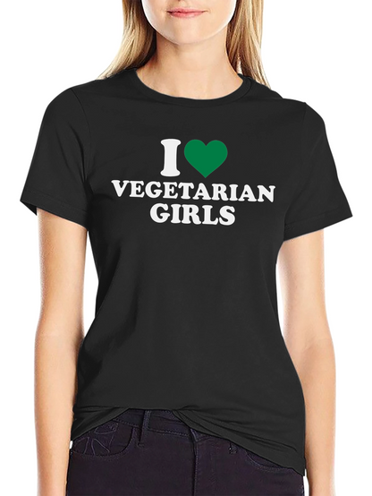 Camiseta Negra Amo a las Vegetarianas
