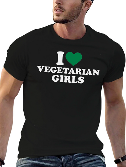 Camiseta Negra Amo a las Vegetarianas