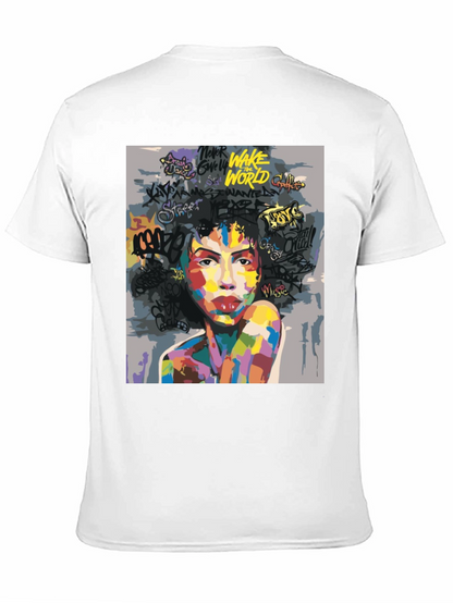 Camiseta Negra con Arte Abstracto y Urbano para Hombre