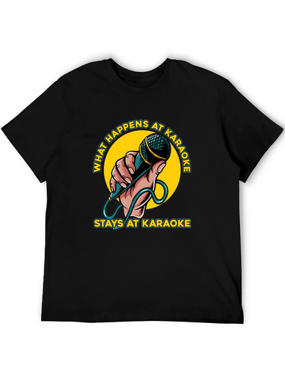 Camiseta Negra con Diseño Karaoke Divertido
