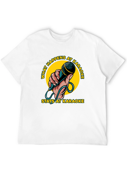 Camiseta Negra con Diseño Karaoke Divertido