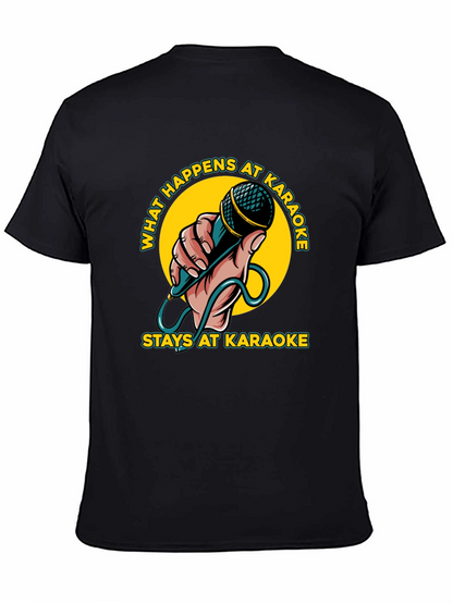 Camiseta Negra con Diseño Karaoke Divertido