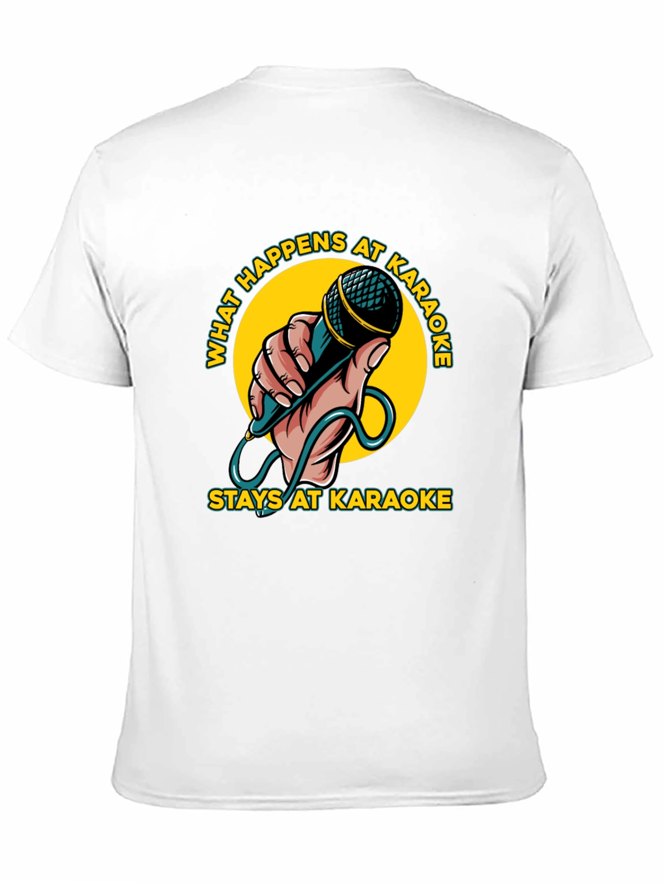 Camiseta Negra con Diseño Karaoke Divertido