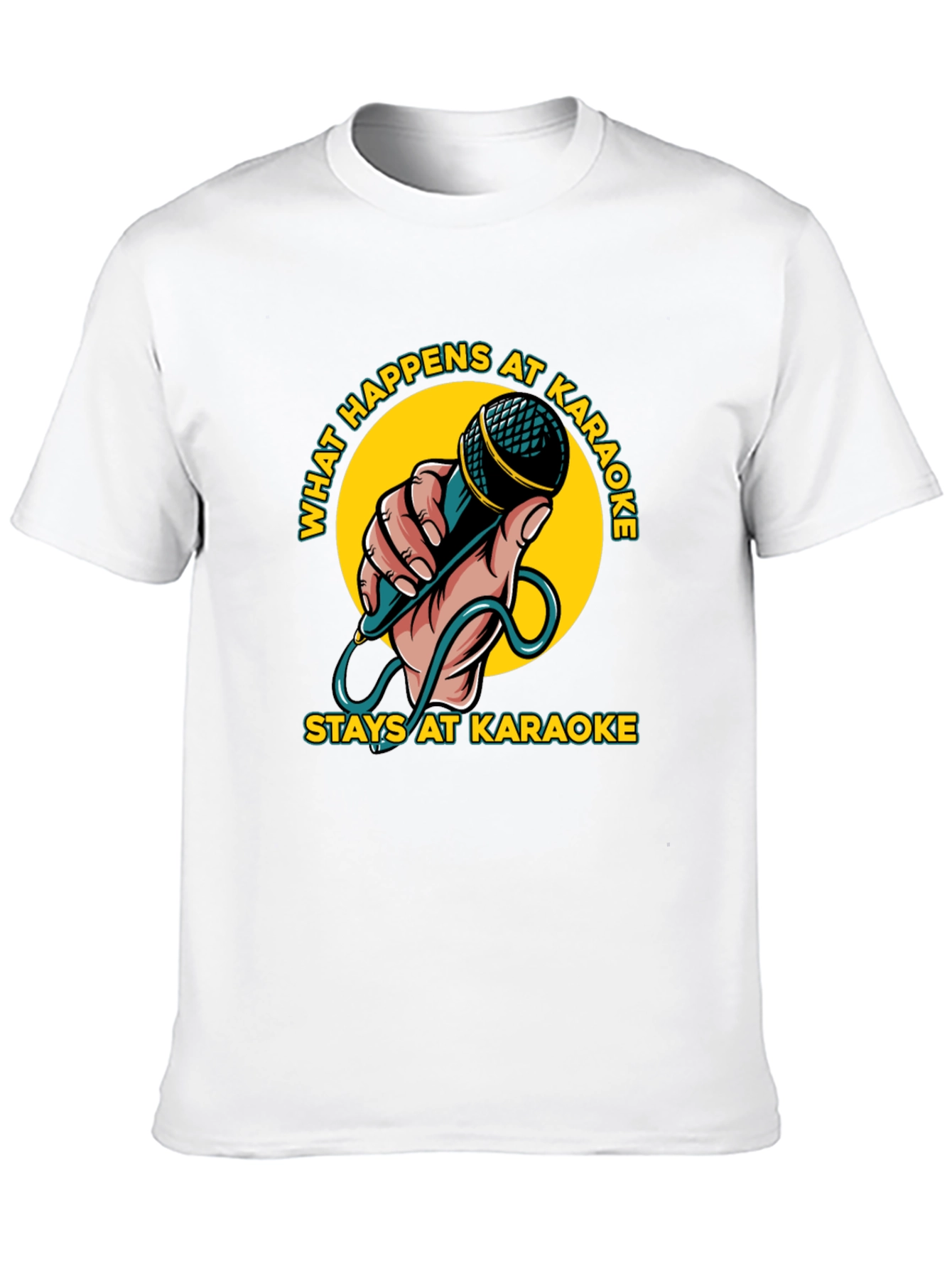 Camiseta Negra con Diseño Karaoke Divertido