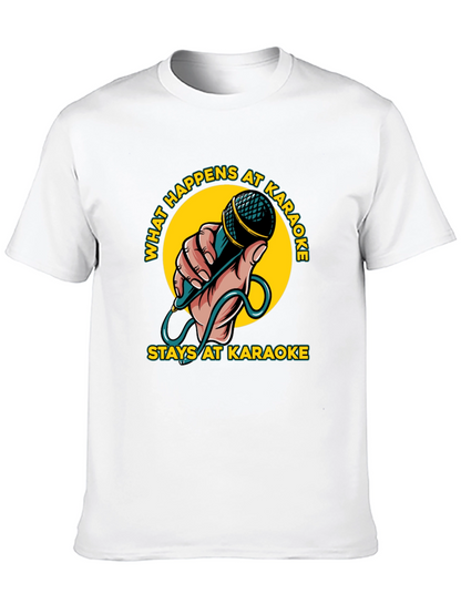 Camiseta Negra con Diseño Karaoke Divertido