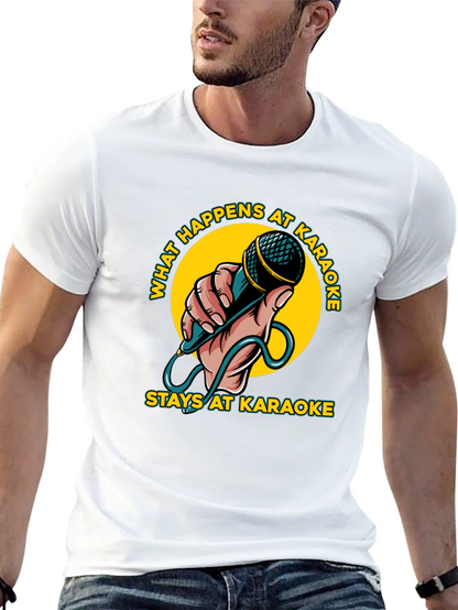 Camiseta Negra con Diseño Karaoke Divertido