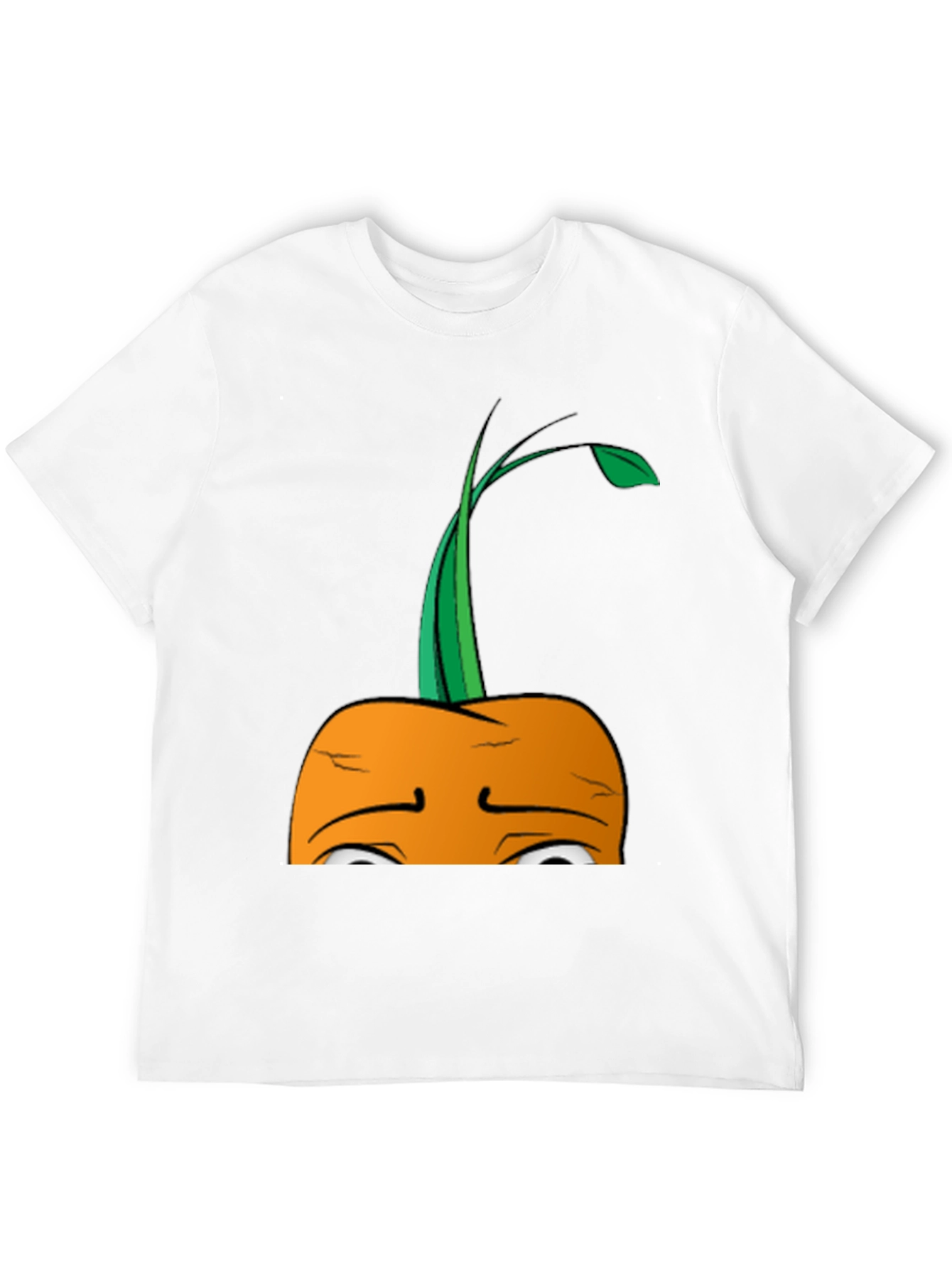 Camiseta Negra con Diseño de Zanahoria Triste