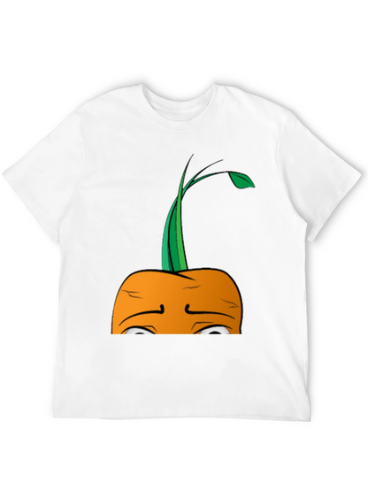 Camiseta Negra con Diseño de Zanahoria Triste