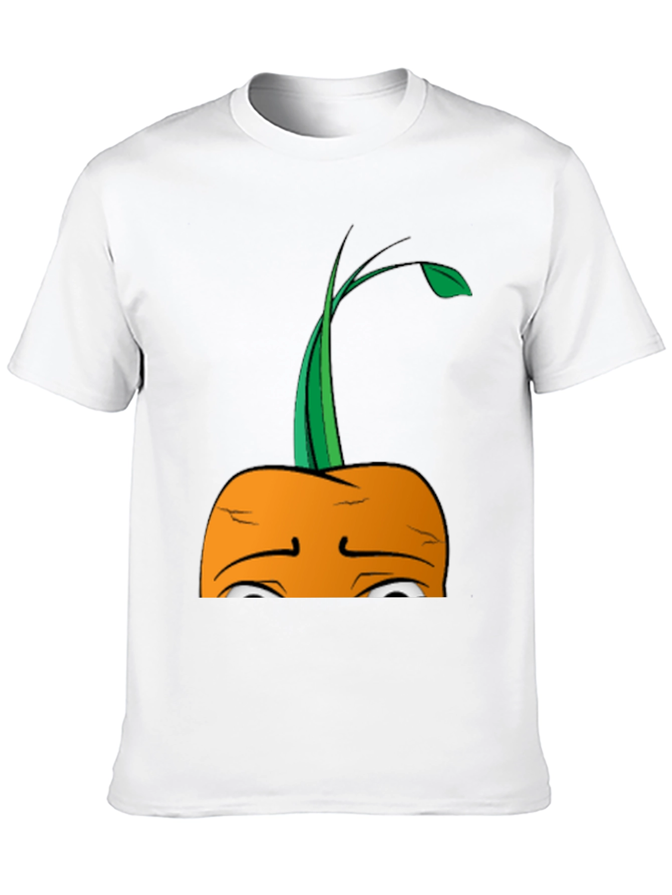 Camiseta Negra con Diseño de Zanahoria Triste
