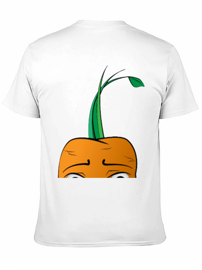 Camiseta Negra con Diseño de Zanahoria Triste