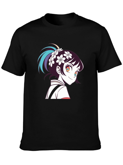 Camiseta Negra con Diseño Anime