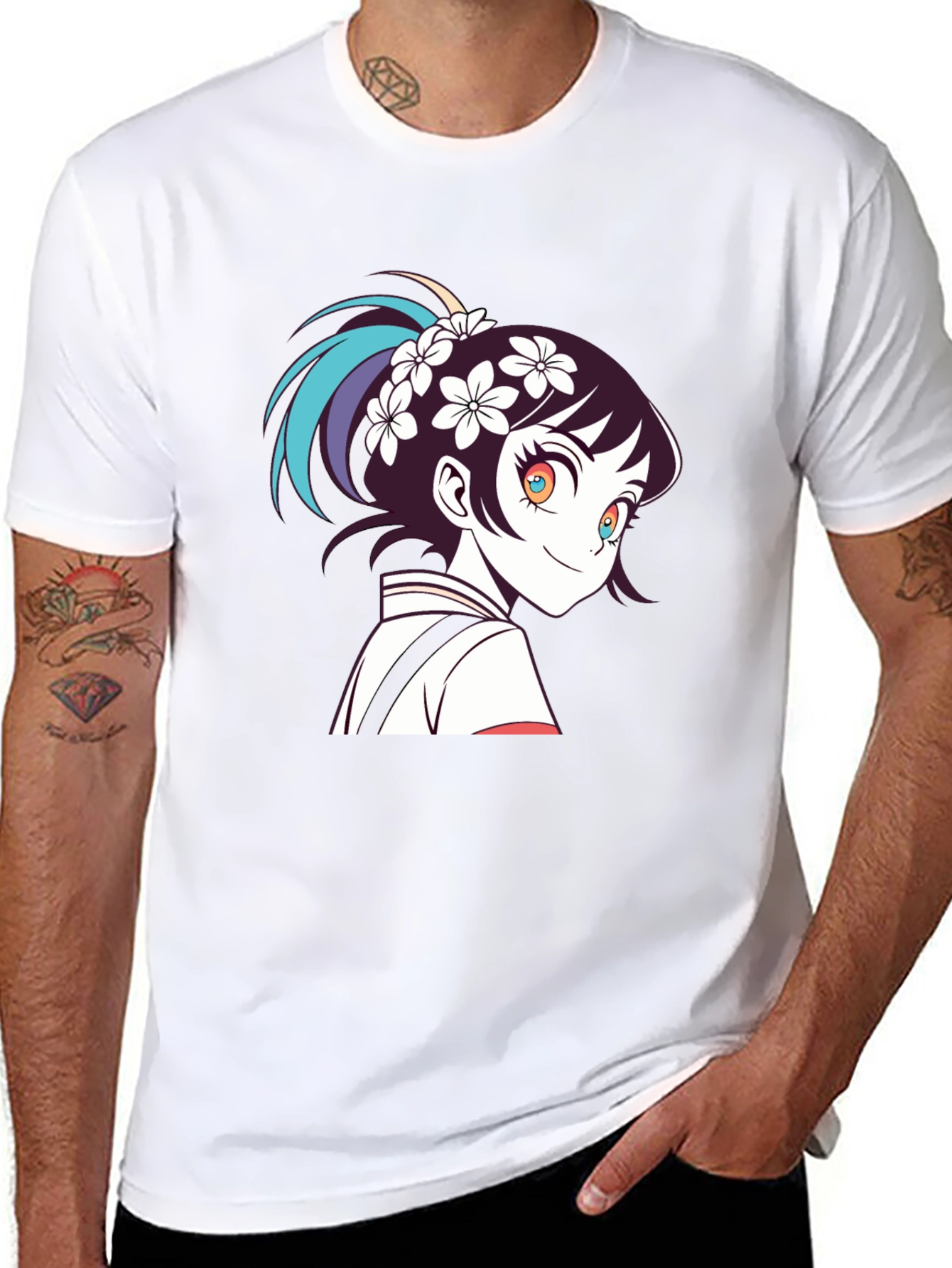 Camiseta Negra con Diseño Anime
