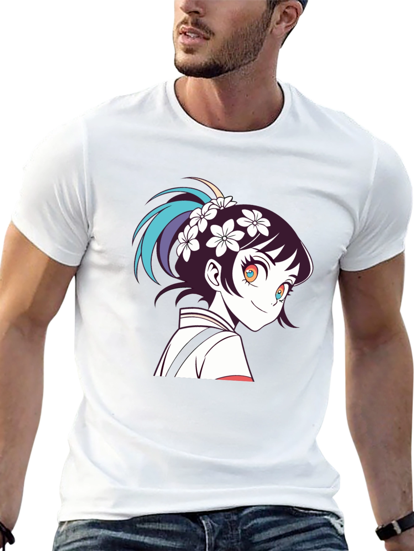 Camiseta Negra con Diseño Anime