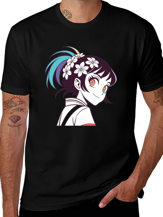 Camiseta Negra con Diseño Anime