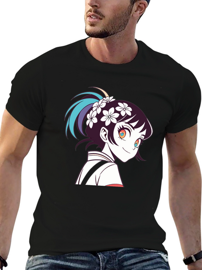 Camiseta Negra con Diseño Anime