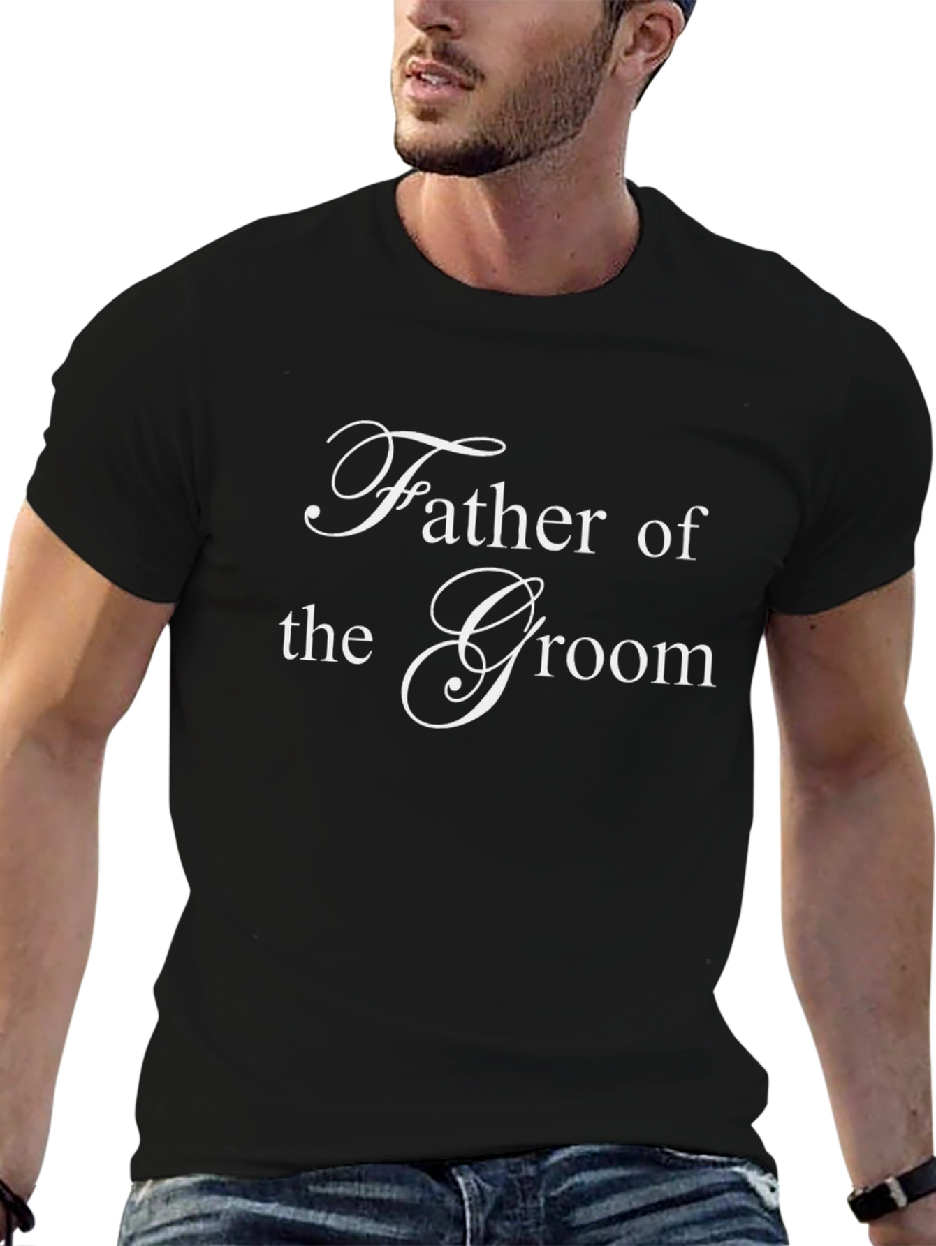 Camiseta Negra Padre del Novio Elegante
