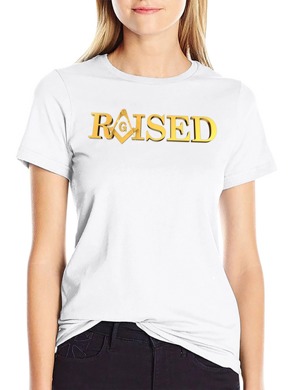 Camiseta Negra RAISED Masónica Dorada