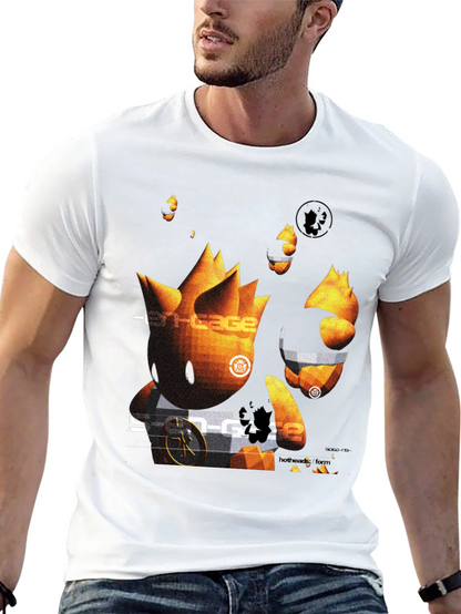 Camiseta Negra con Diseño Gráfico Abstracto
