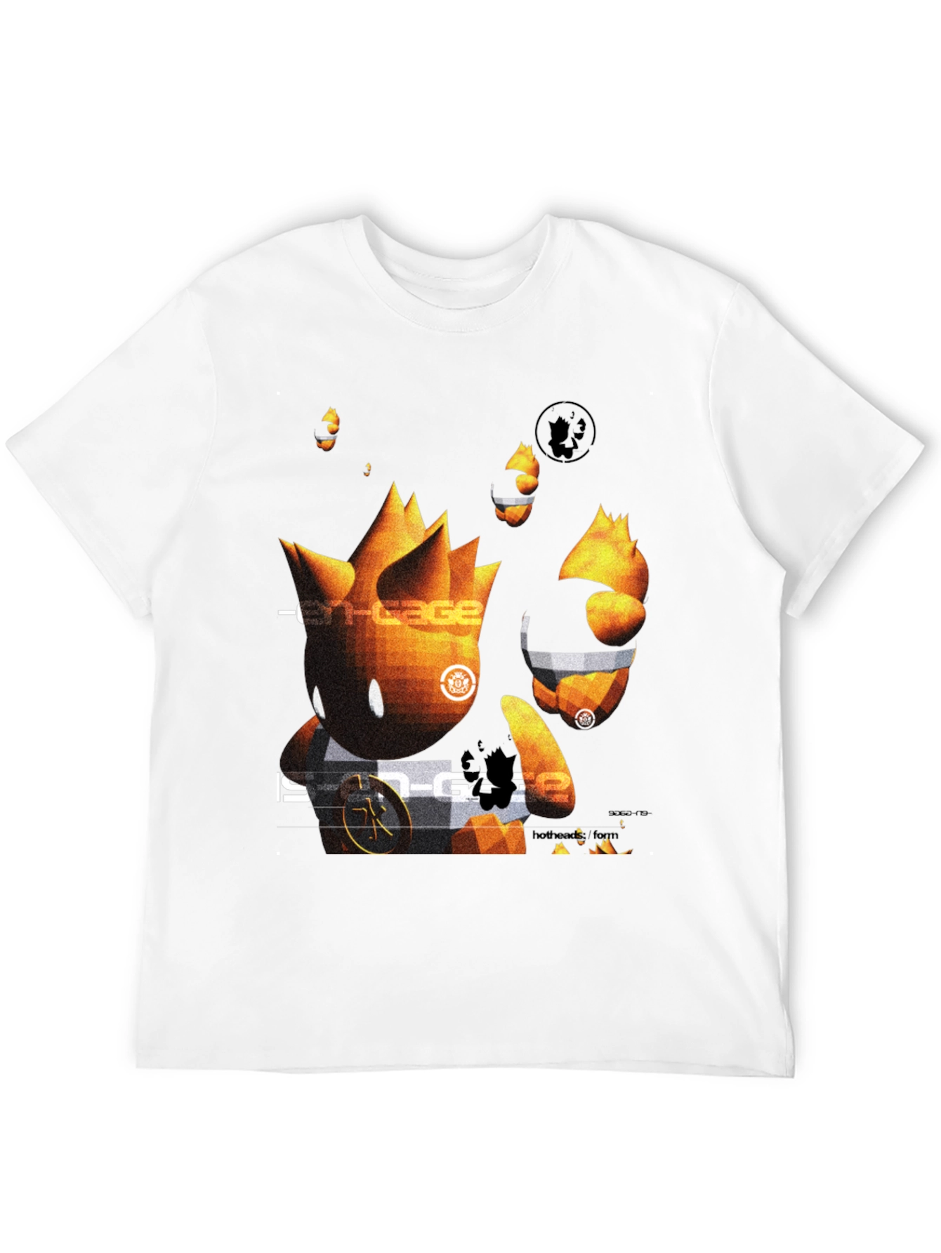 Camiseta Negra con Diseño Gráfico Abstracto