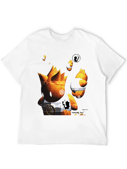 Camiseta Negra con Diseño Gráfico Abstracto