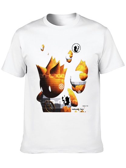 Camiseta Negra con Diseño Gráfico Abstracto