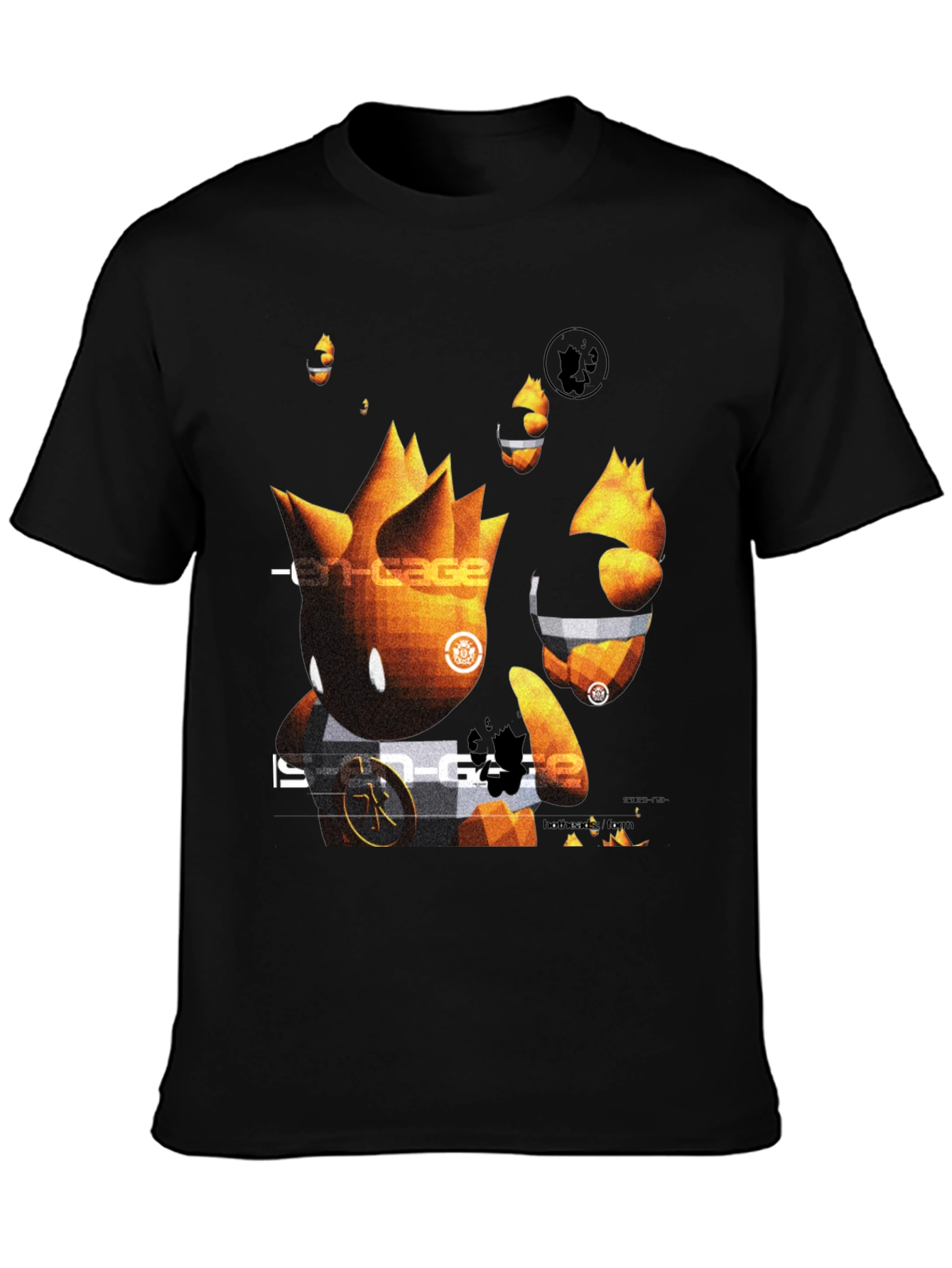 Camiseta Negra con Diseño Gráfico Abstracto