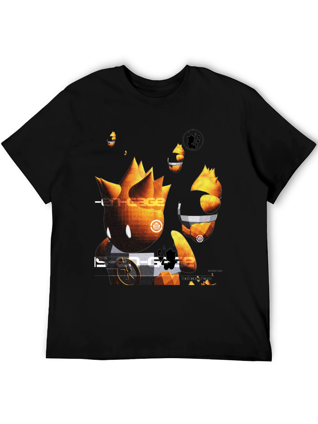 Camiseta Negra con Diseño Gráfico Abstracto