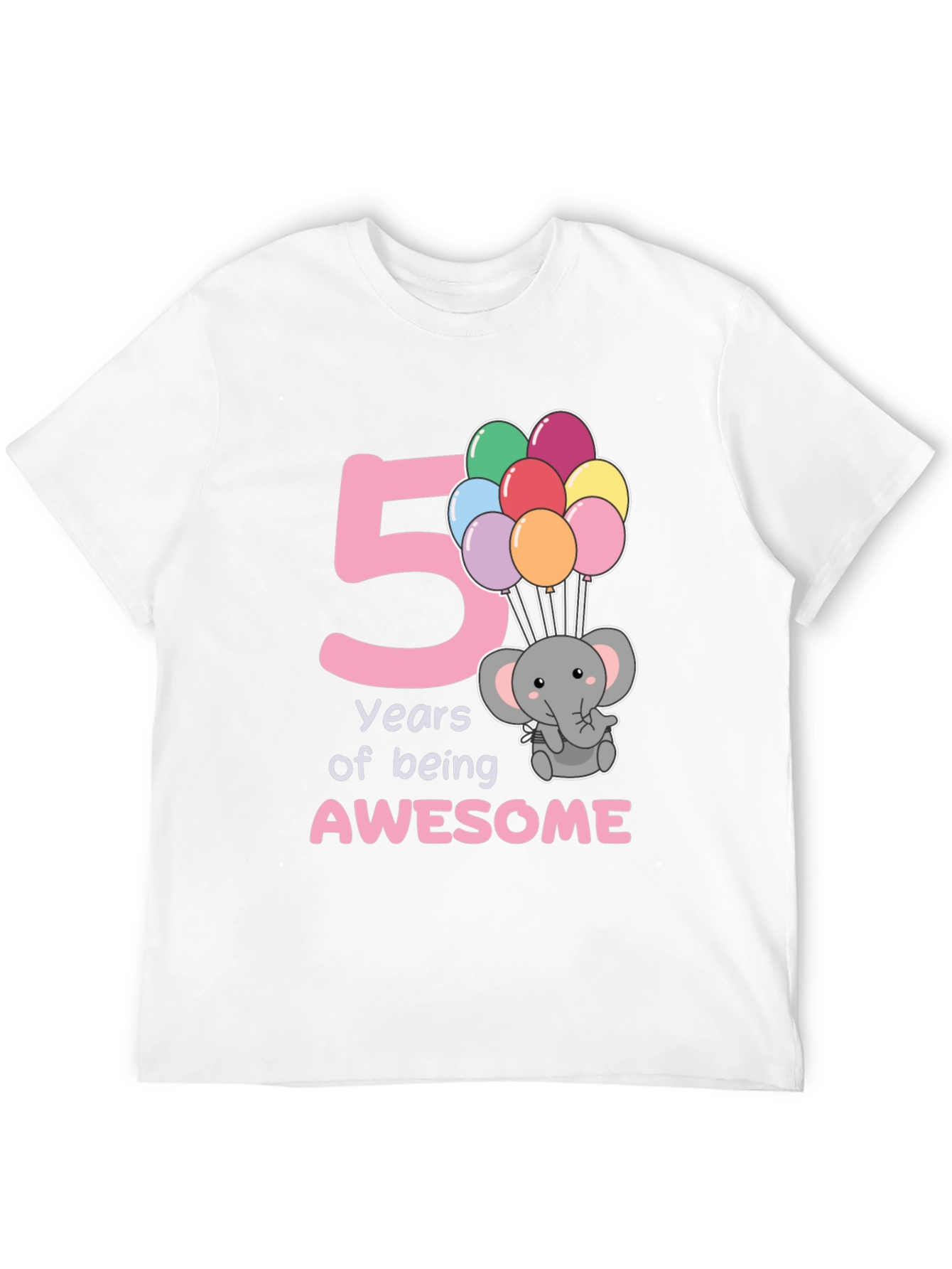 Camiseta Cumpleaños 5 Años Elefante Globos