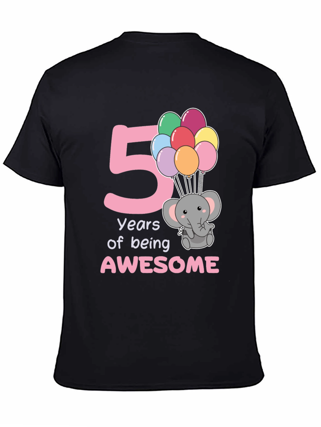 Camiseta Cumpleaños 5 Años Elefante Globos