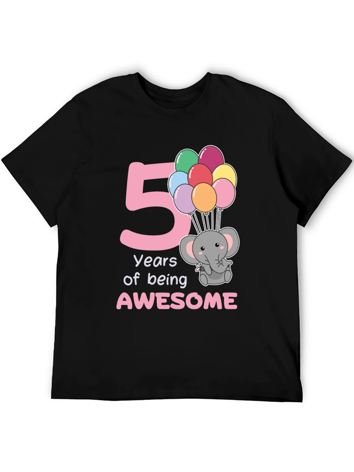 Camiseta Cumpleaños 5 Años Elefante Globos
