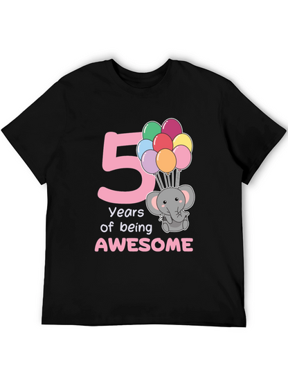 Camiseta Cumpleaños 5 Años Elefante Globos