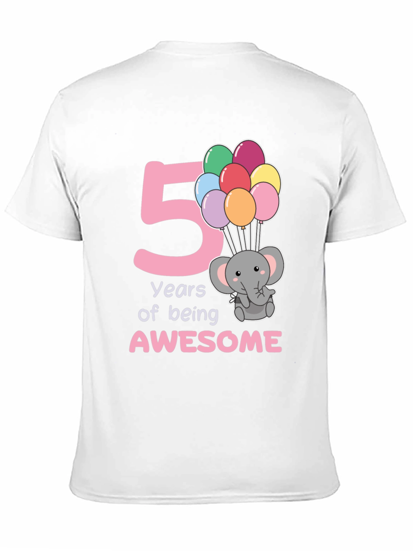 Camiseta Cumpleaños 5 Años Elefante Globos