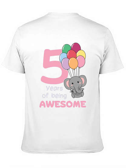 Camiseta Cumpleaños 5 Años Elefante Globos