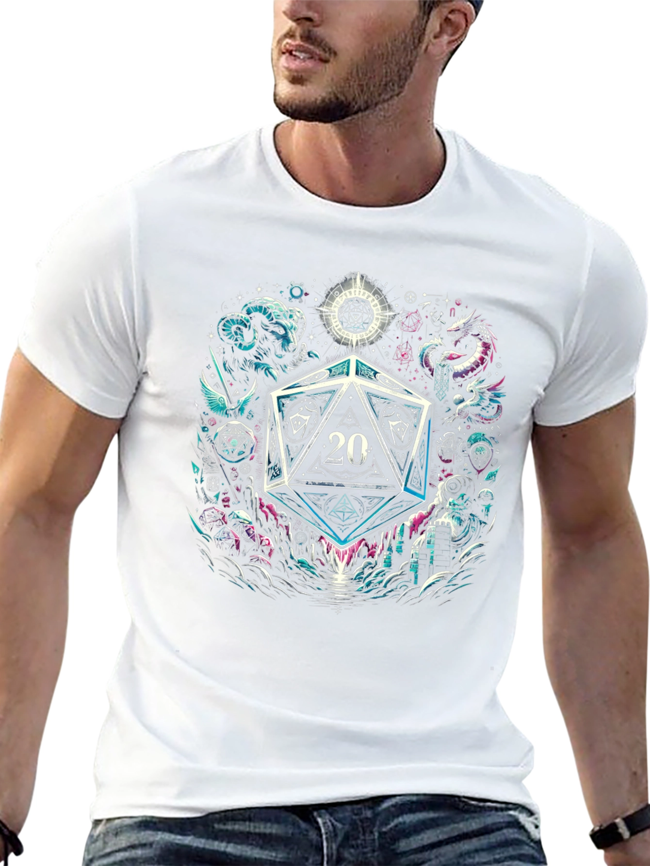 Camiseta Negra D20 Fantasía