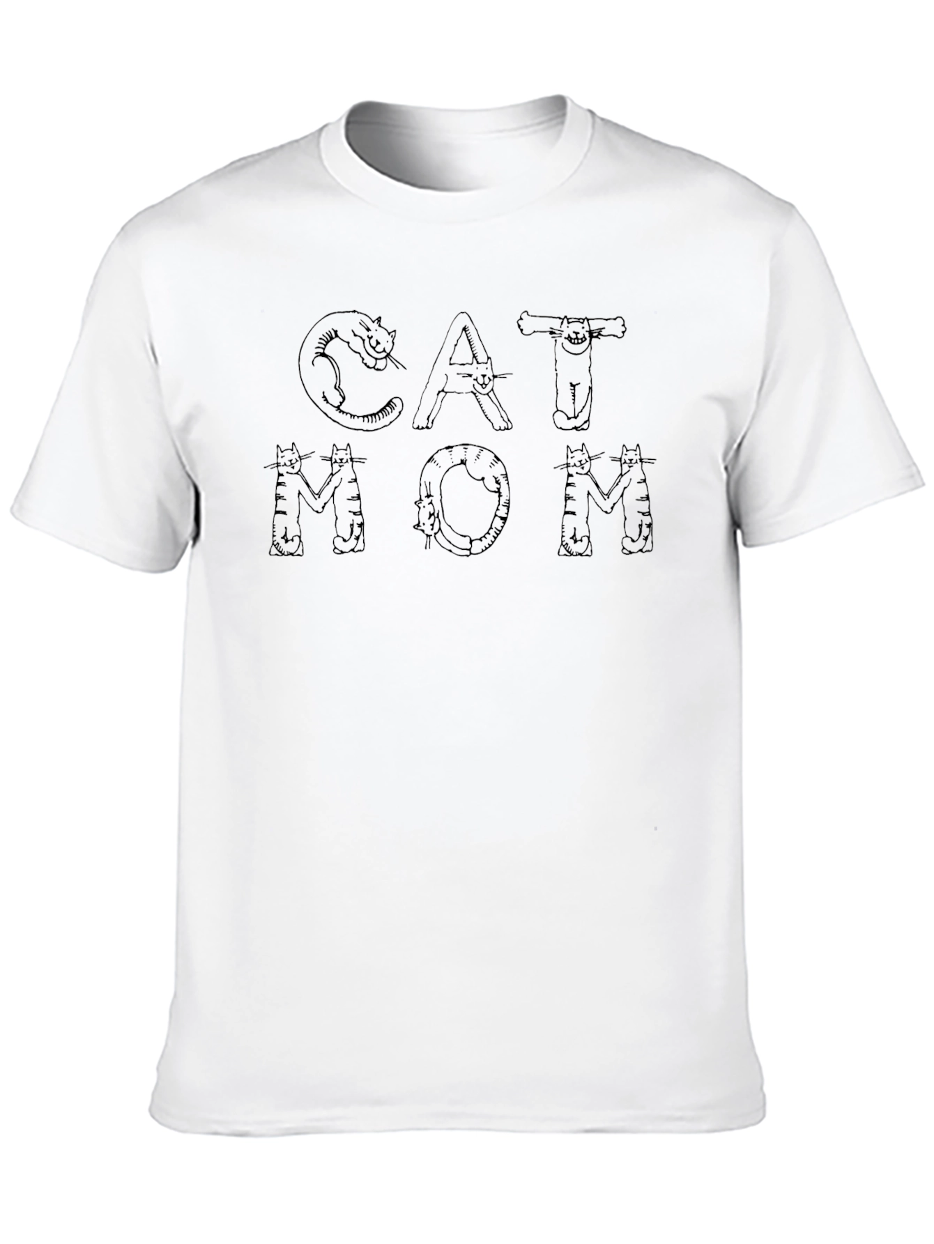 Camiseta Negra Cat Mom para Amantes de los Gatos
