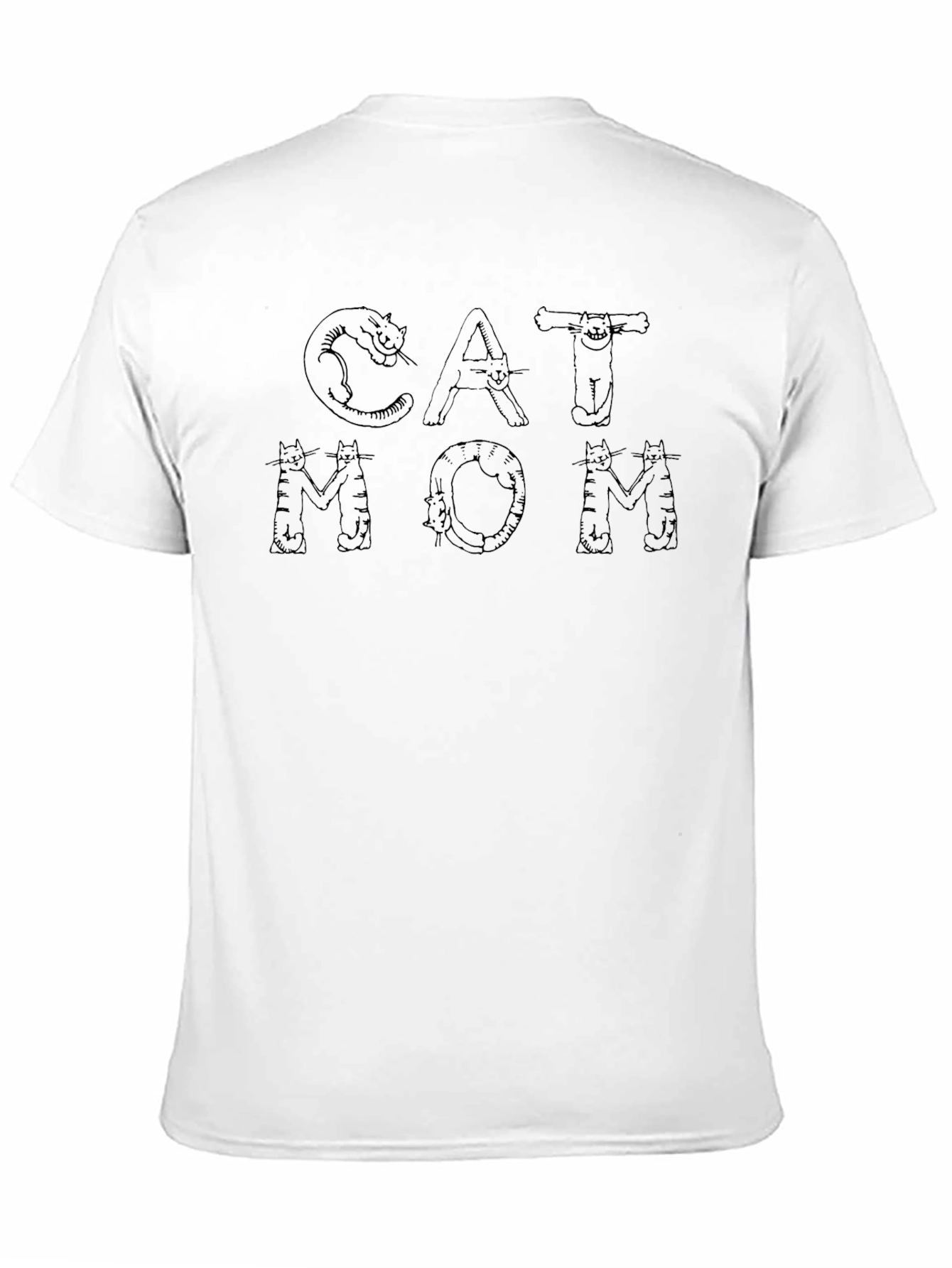 Camiseta Negra Cat Mom para Amantes de los Gatos