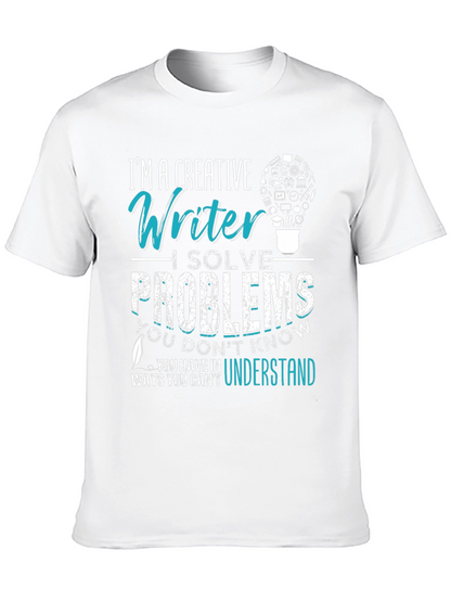 Camiseta Negra con Diseño para Escritores Creativos