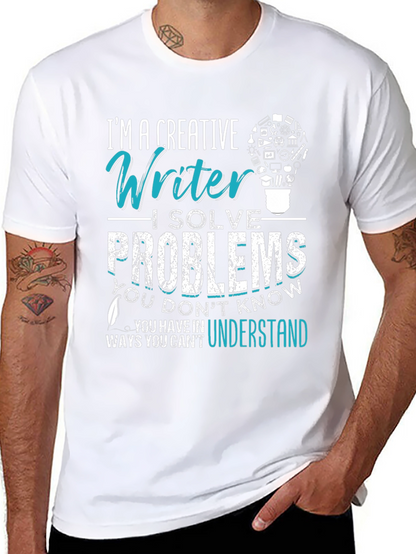 Camiseta Negra con Diseño para Escritores Creativos