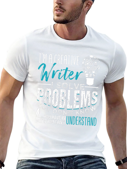 Camiseta Negra con Diseño para Escritores Creativos