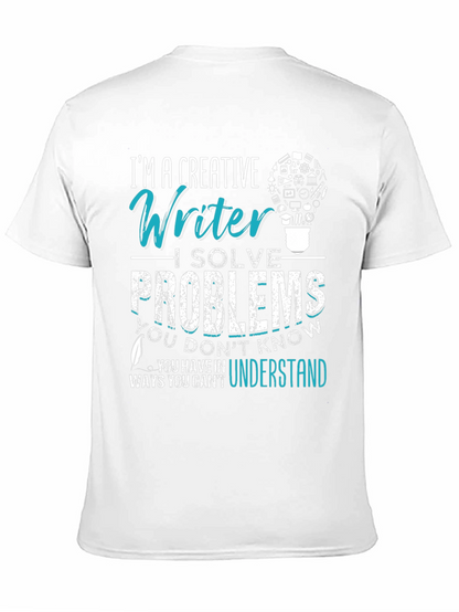 Camiseta Negra con Diseño para Escritores Creativos